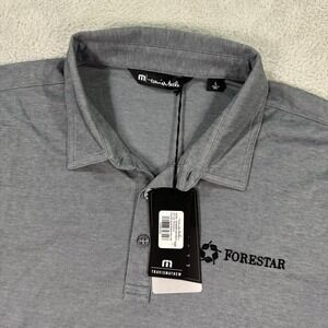 NWT Travis Mathew Polo Shirt Gray Casual Performance‎ Gray Men's Large Preppy